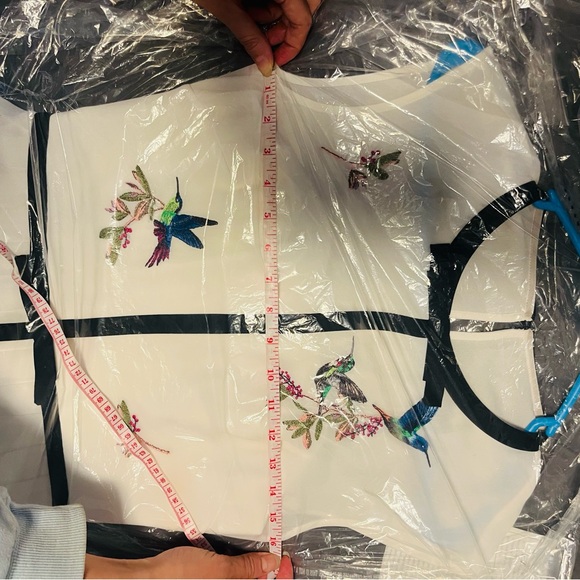 Ted Baker White Embroidered hummingbird Lina Midi Dress size 1 - Picture 12 of 15